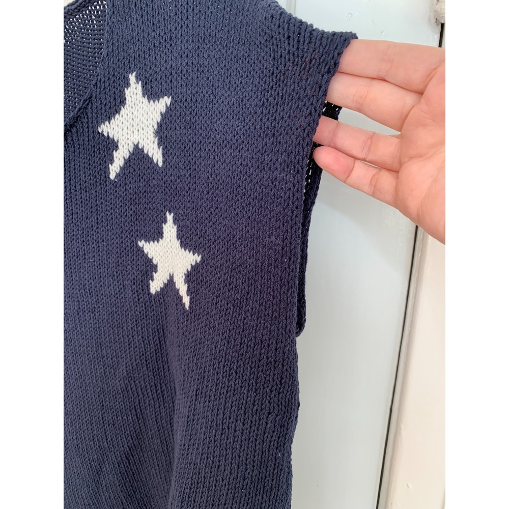 Wooden Ships Coastal Americana Kelly Tee Cotton Knit Scoop Neck Sweater M/L - Picture 6 of 12